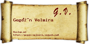 Gegán Velmira névjegykártya